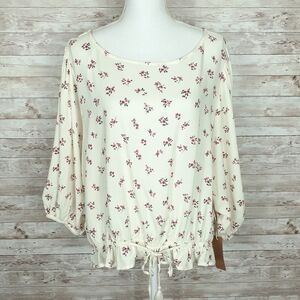 Vanilla Star Blouse 2X Floral Puff Sleeves 408